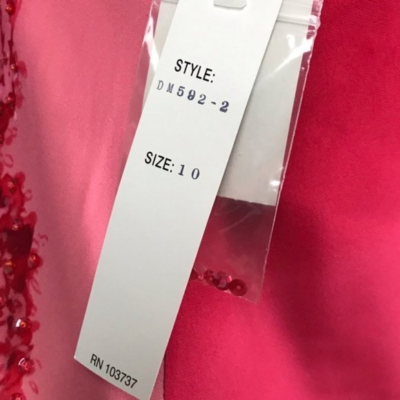 Donna Morgan Ombré Pink & Red Floral Gorgeous Gown Size M - Picture 5 of 13